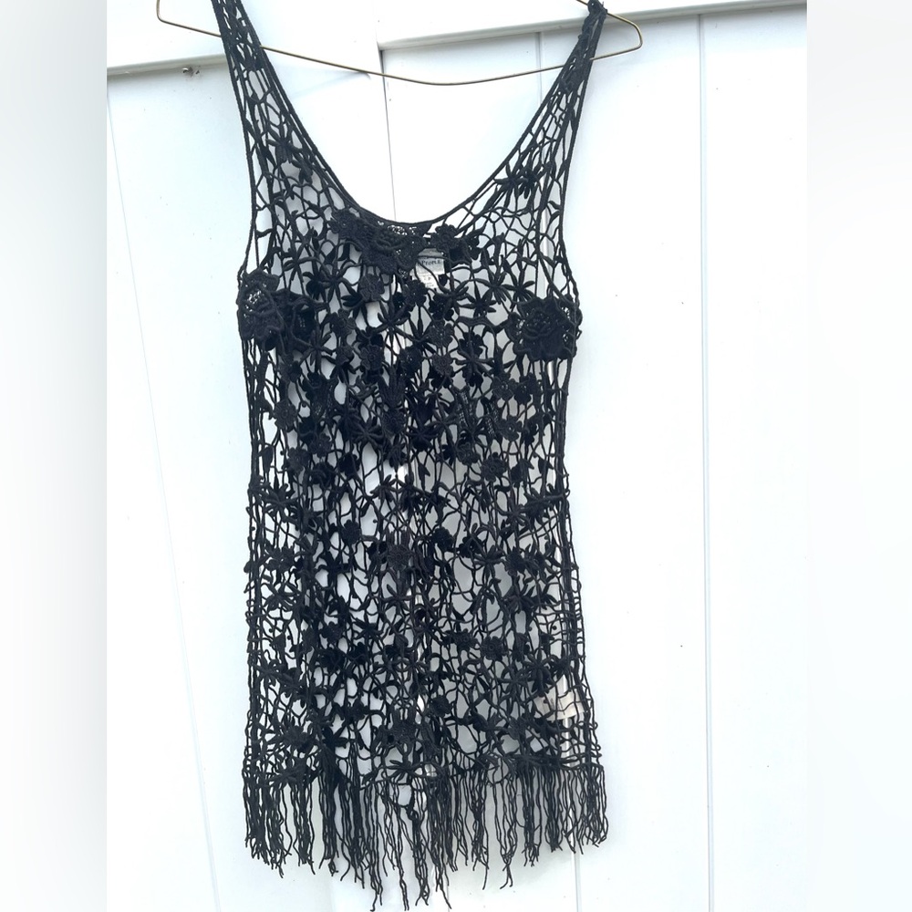 Free People Floral Crochet Coverup